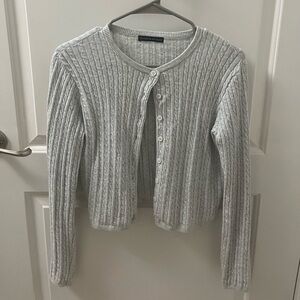 Brandy Melville Zoe Gray Cable Knit Cardigan